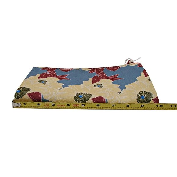 Rachel Pally Floral Printed Canvas Leather Trim Clutch Bag Tassel Zipper Magnet - Picture 7 of 9